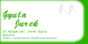 gyula jurek business card